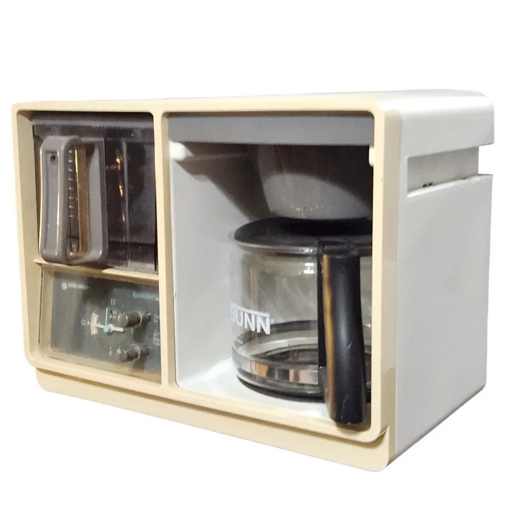 Vintage Black and Decker Spacemaker Coffee Pot Clock Camper Camping Beige Gray